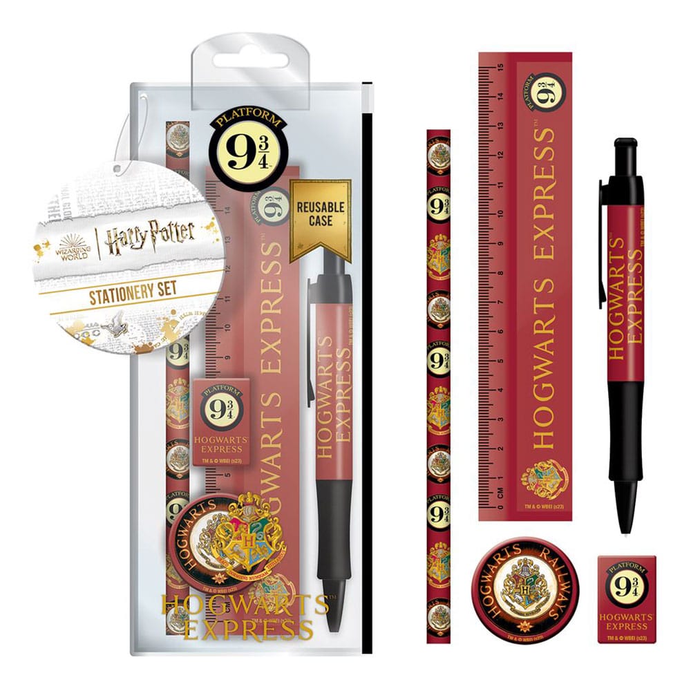 Harry Potter Official Wand & Broom Pen And Pencil Set Stationary Hogwarts