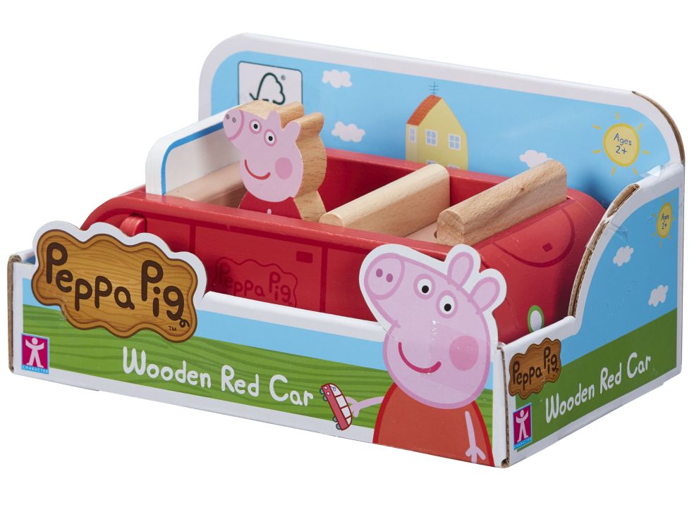 Houten familiewagen met figuur - Peppa Pig 5029736072087