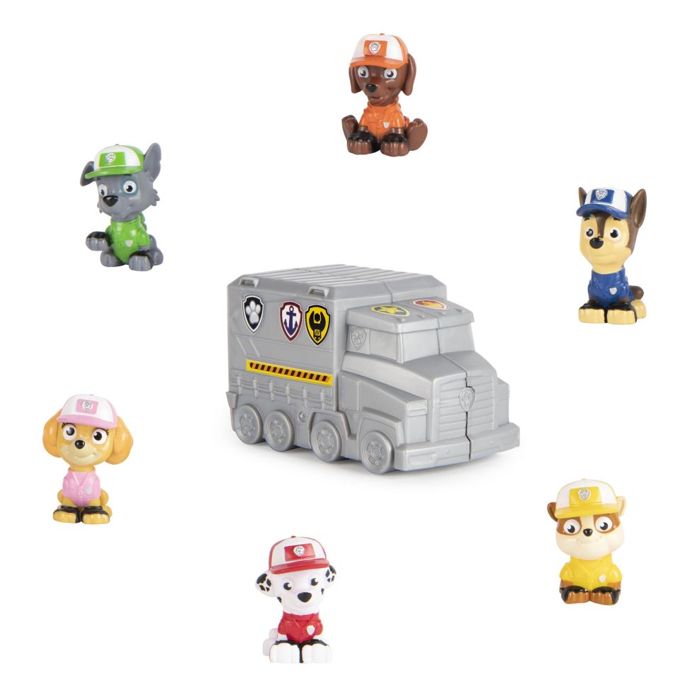 Mini Figuren - Big Truck Pups - Paw Patrol Verrassingsset met miniactiefiguur van 5 cm in vrachtwagenverpakking 0778988412879