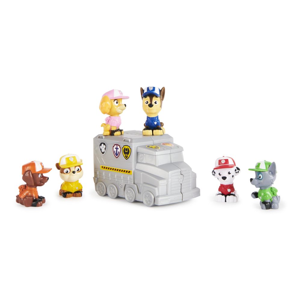 Mini Figuren - Big Truck Pups - Paw Patrol Verrassingsset met miniactiefiguur van 5 cm in vrachtwagenverpakking 0778988412879