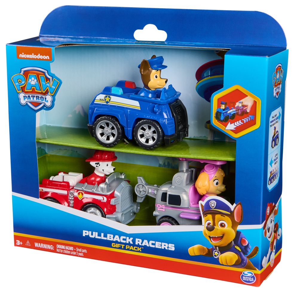 Paw Patrol – Rescue Racers Pull Back 3-Pack 0681147024854