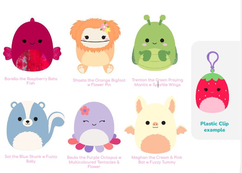 Squishmallows - 9 Cm Clip-On Plush Master Assortment 0196566384378