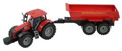 Tractor met 2 aanhangwagens 1:32 - 26x10x38,5 3700115490891