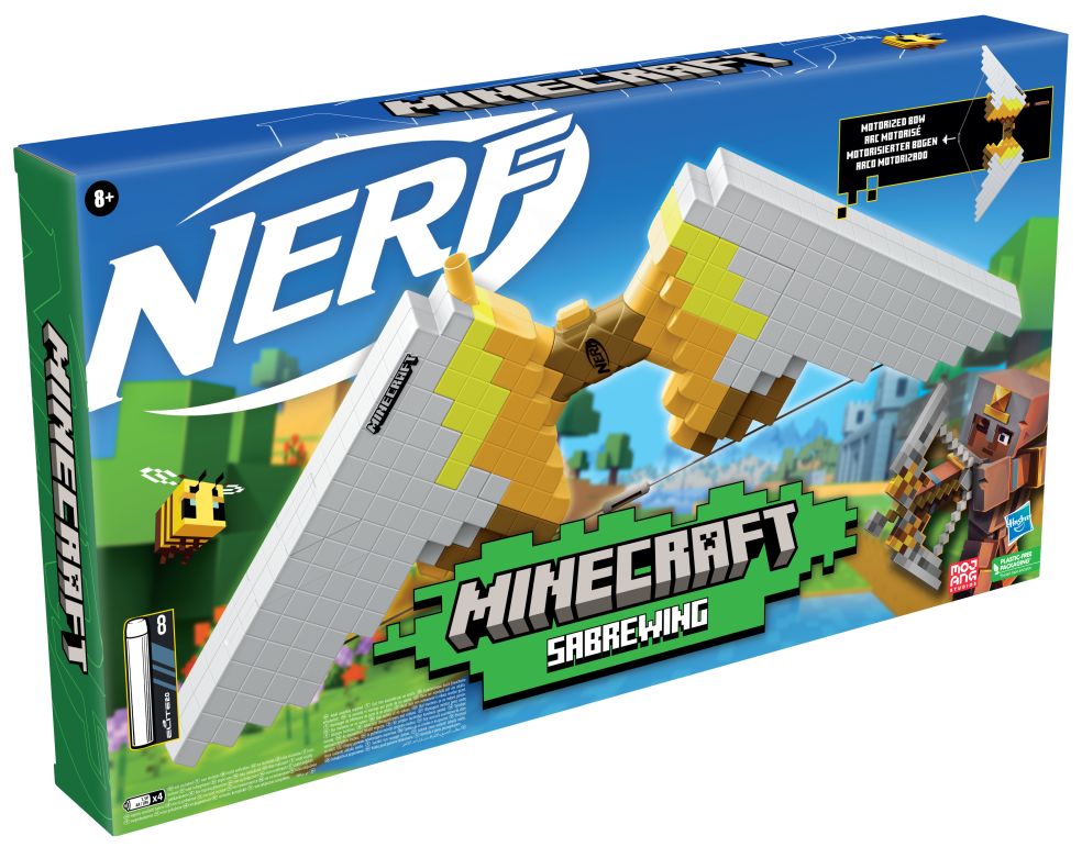 NERF Reveals Minecraft Sabrewing Motorized Bow Based on Minecraft