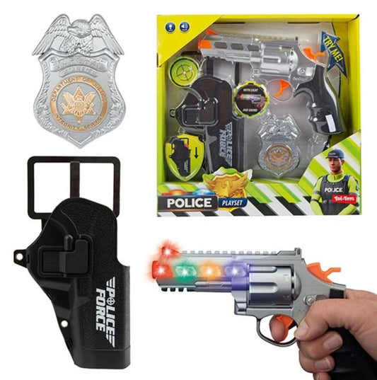 Police Politieset Mt Pistool +L-G +Holster+Badge 8714627019032