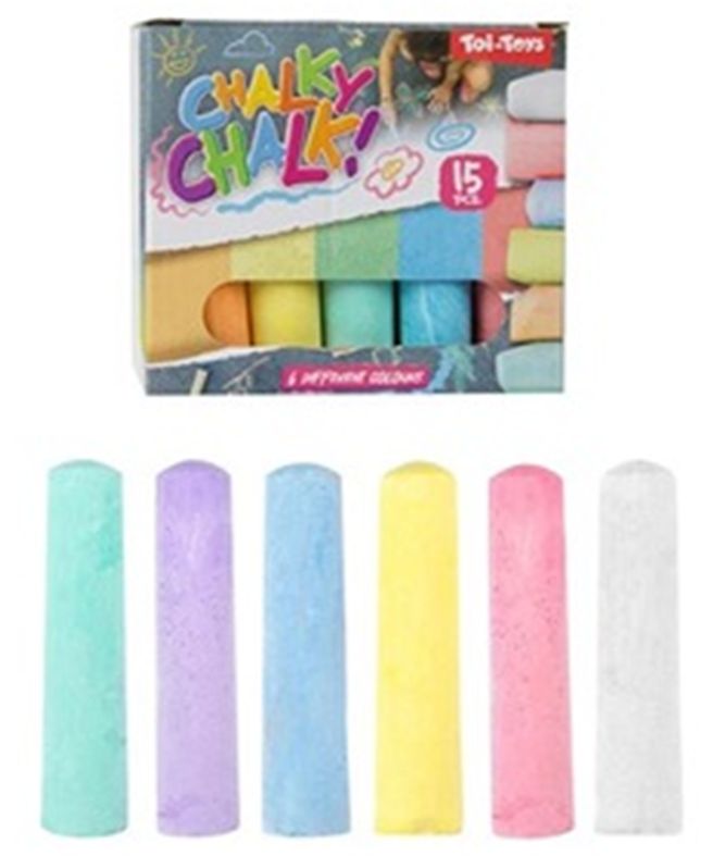 Chalky Chalk Stoepkrijt -15St In Doosje + 8714627011364