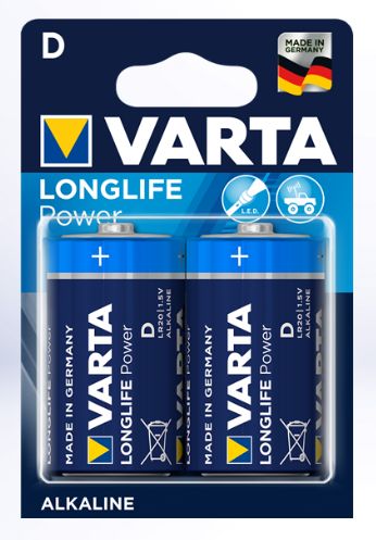 LR20-D batterij Longlife power alkaline - Varta   - 2 st 4008496559237