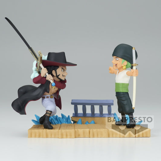 One Piece: World Collectible Figure Log Stories - Roronoa Zoro vs Dracule Mihawk Figure 4983164886030