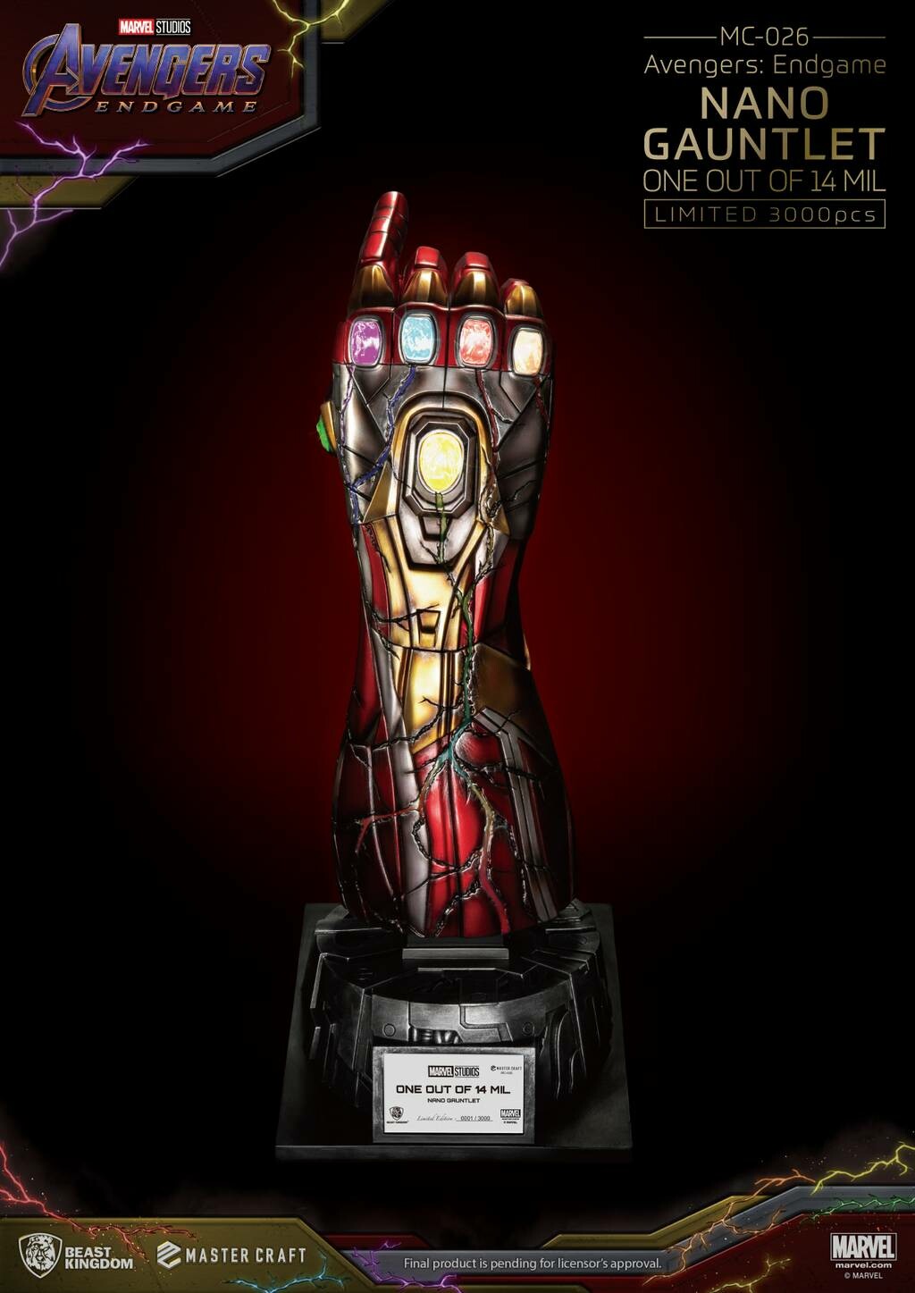  Marvel: Avengers Endgame - Master Craft Nano Gauntlet 1:14000605 Chance Statue  4710586069297