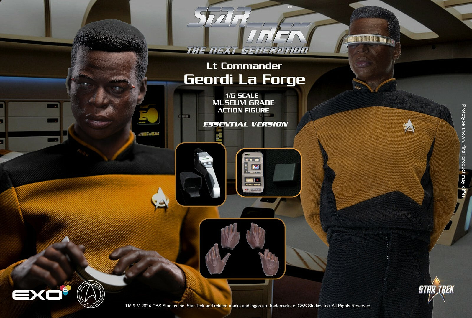  Star Trek: The Next Generation - Geordi La Forge Essential Version 1:6 Scale Figure  0656382725316