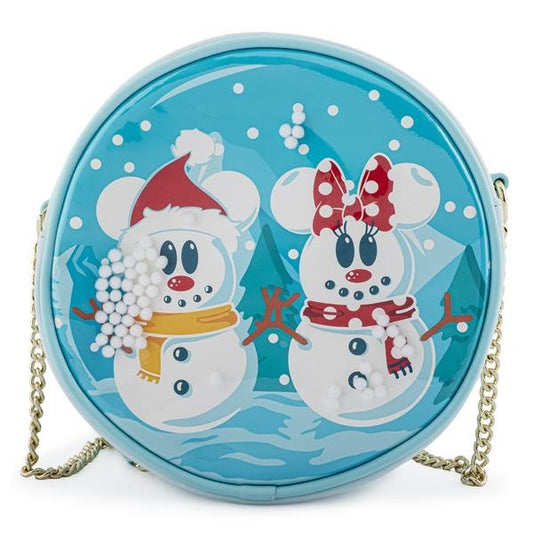  Disney: Snowman Mickey and Minnie in Snow Globe Crossbody Bag  0671803382817