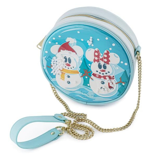  Disney: Snowman Mickey and Minnie in Snow Globe Crossbody Bag  0671803382817