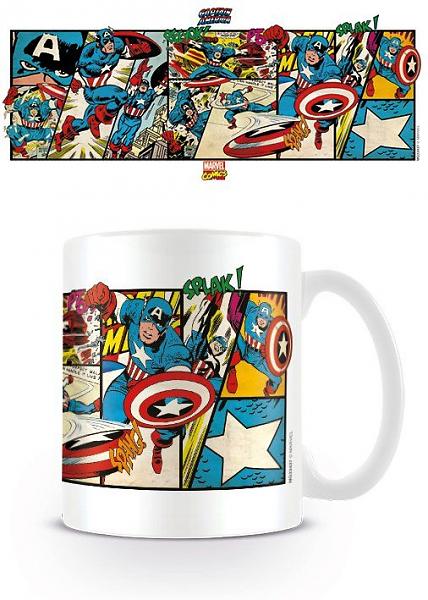  Marvel: Retro Captain America Panels Mug  5050574234375