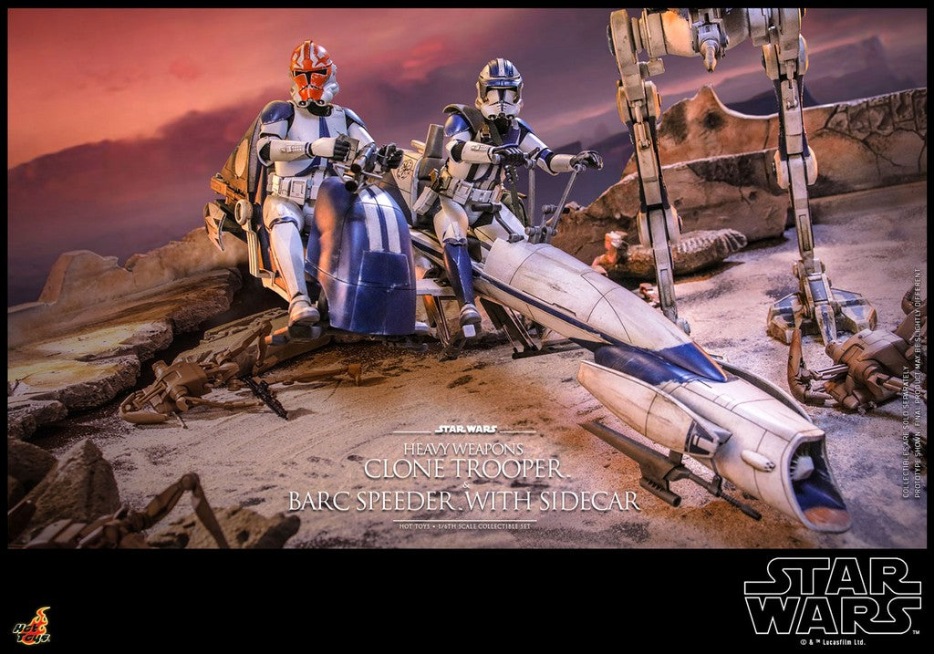  Star Wars: The Clone Wars - Heavy Weapons Clone Trooper and BARC Speeder 1:6 Scale Figure Set  4895228611505