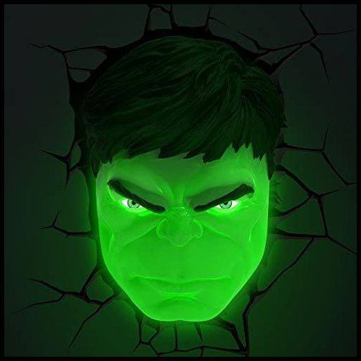 Marvel 3D LED Light Hulk Face 3D 0816733840451