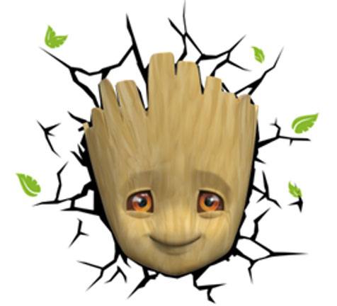 Marvel 3D LED Light Baby Groot Face 3D 0816733840901