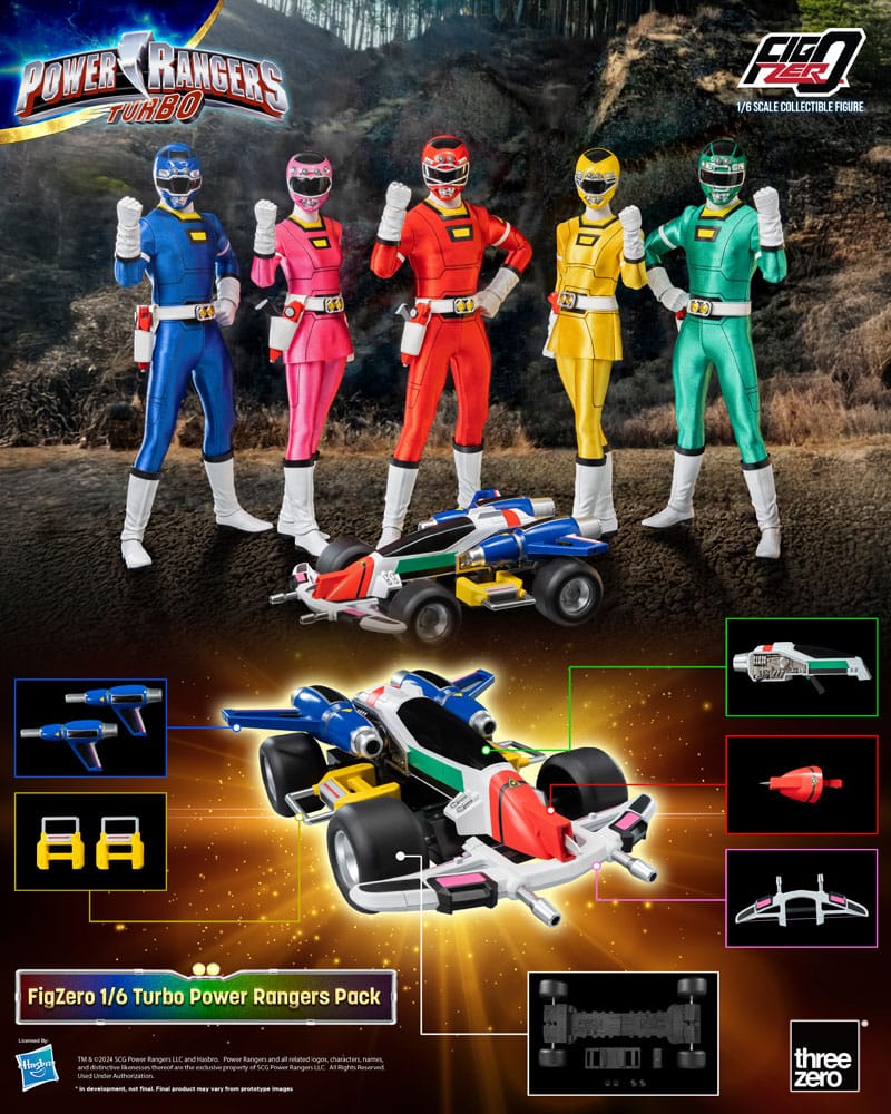 Power Rangers Turbo FigZero Action Figures 1/6 5-Pack Turbo Power Rangers 30 cm 4895250815261