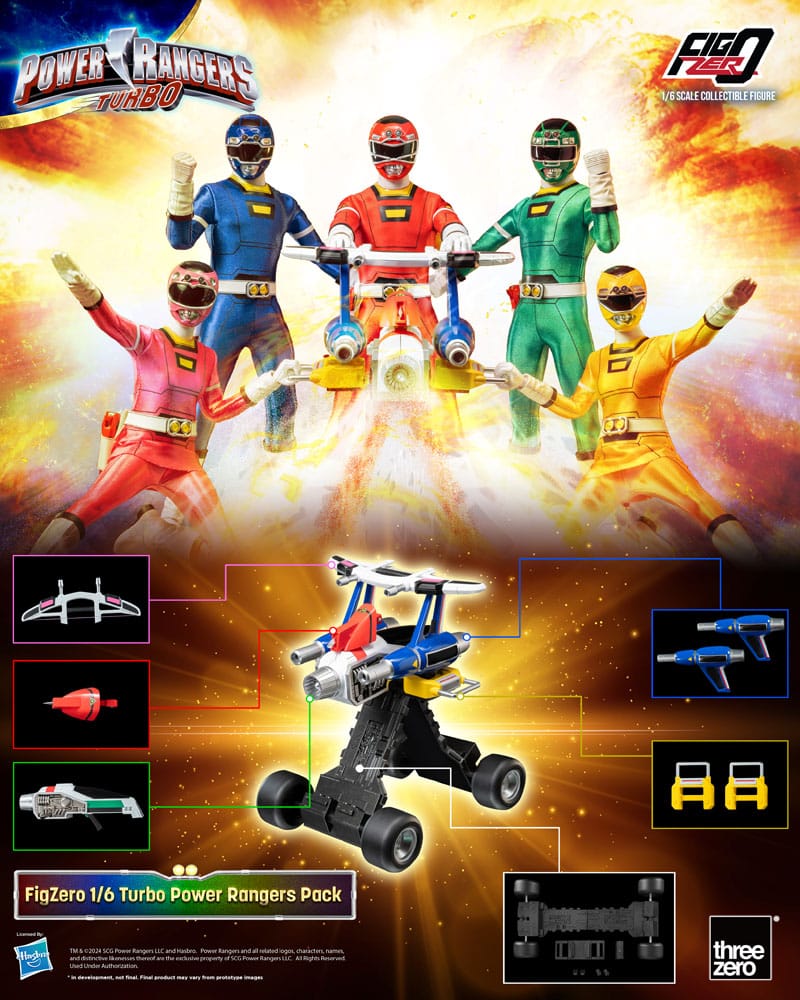 Power Rangers Turbo FigZero Action Figures 1/6 5-Pack Turbo Power Rangers 30 cm 4895250815261