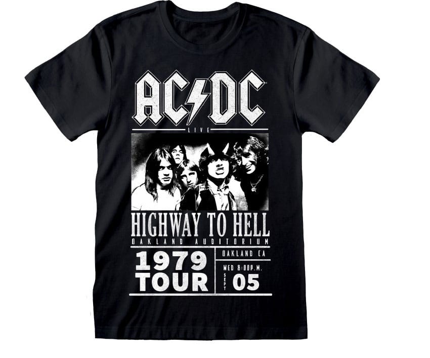 AC/DC T-Shirt Highway To Hell 1979 Tour Black Size S 5056688590383