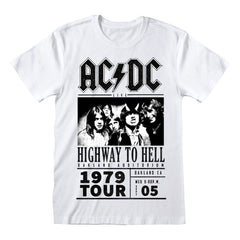 AC/DC T-Shirt Highway To Hell 1979 Tour White Size S 5056688590338