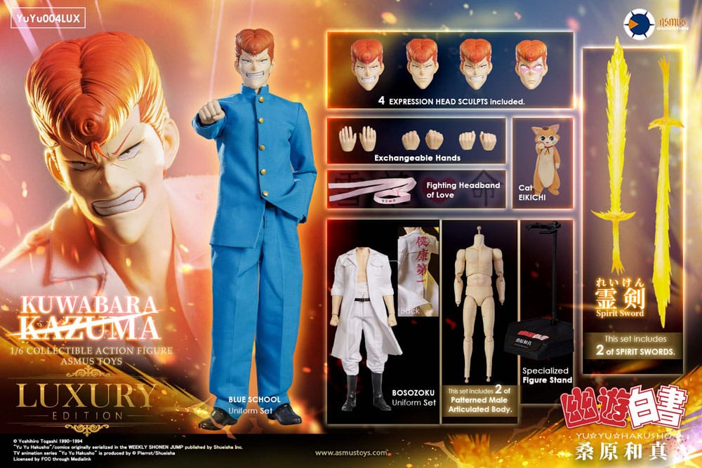 Yu Yu Hakusho Action Figure 1/6 Kazuma Kuwabara (Luxury Version) 30 cm 4713294721457