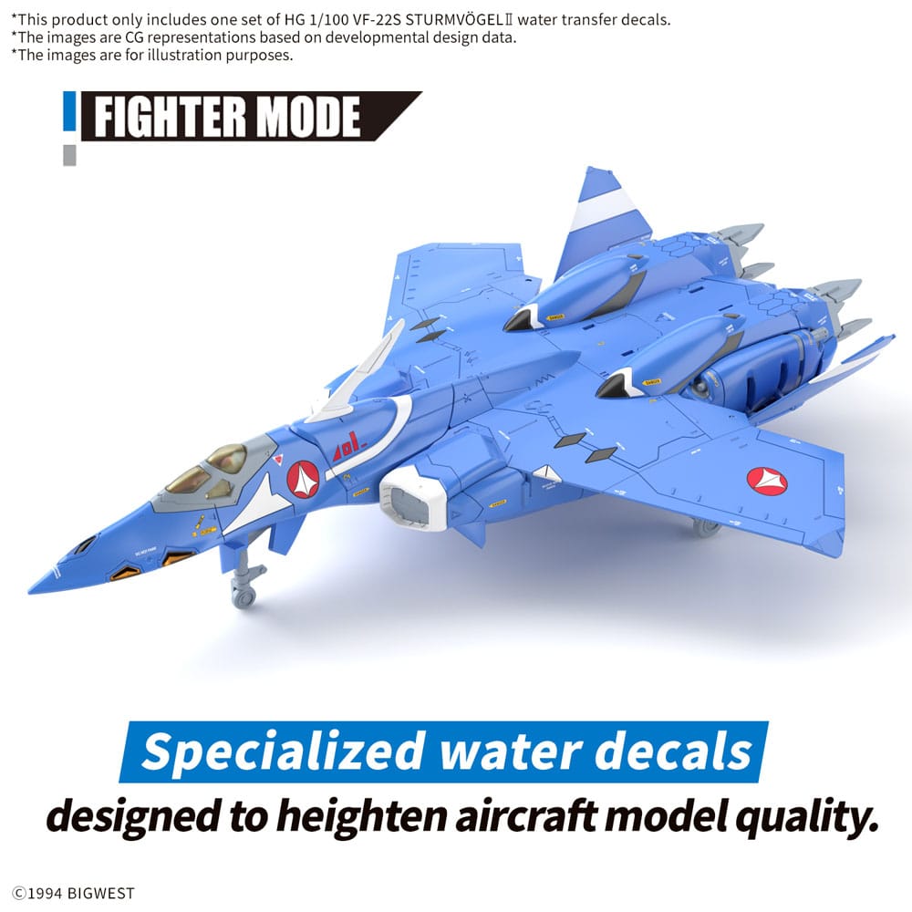 Macross Water Decals for High Grade Plastic Model Kit 1/100 VF-22S Sturmvogel II 4573102683250