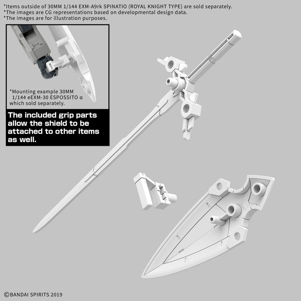 Gundam 30MM Plastic Model Kit 1/144 EXM-A9rk Spinatio (Royal Knight Type) 4573102683342