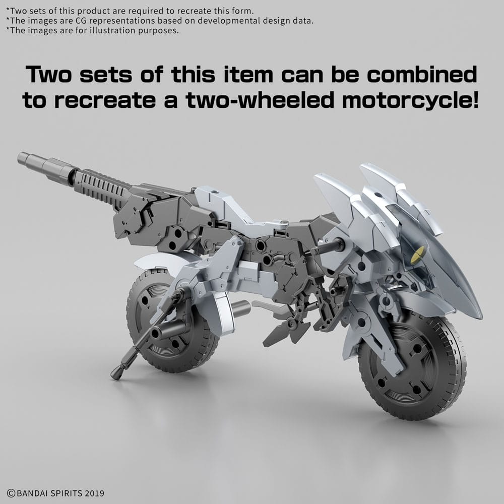 Gundam 30MM Plastic Model Kit 1/144 Extended Armament Vehicle (Metal Cannon Bike Ver.) 4573102683526