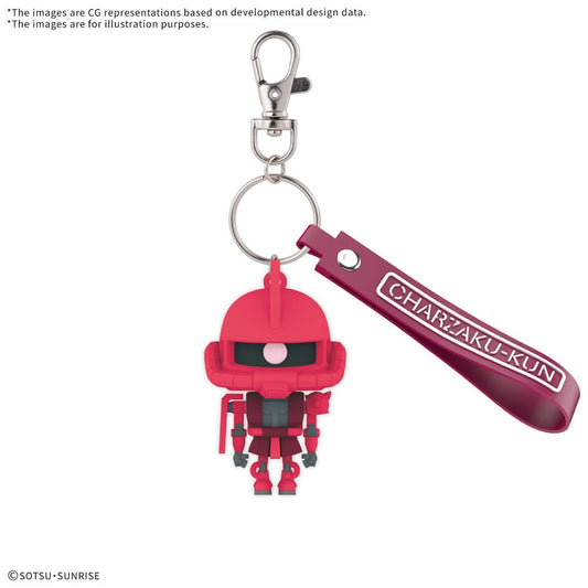 Gundam 3D Rubber Keychain Charzaku-Kun 4573102683823