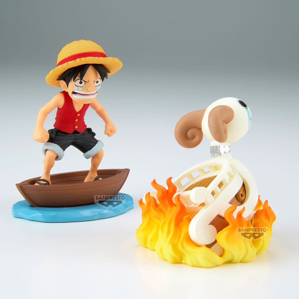 One Piece WCF Log Stories PVC Statue 2-Pack Luffy & Going Merry 8 cm 4983164289282