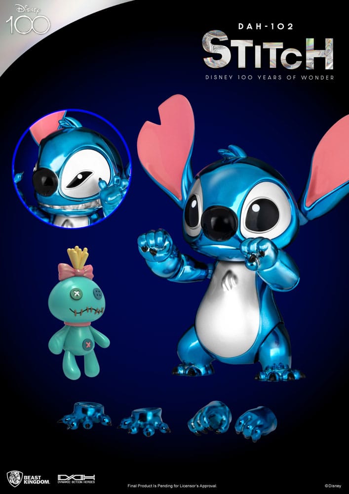 Disney 100 Years of Wonder Dynamic 8ction Heroes Action Figure 1/9 Stitch (Lilo & Stitch) 16 cm 4711385240924