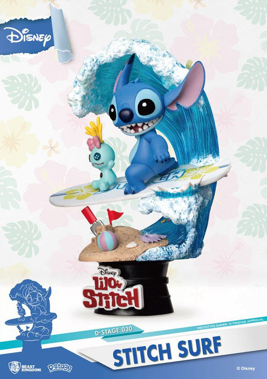 Disney Summer Series D-Stage PVC Diorama Stitch Surf 15 cm 4711385241327