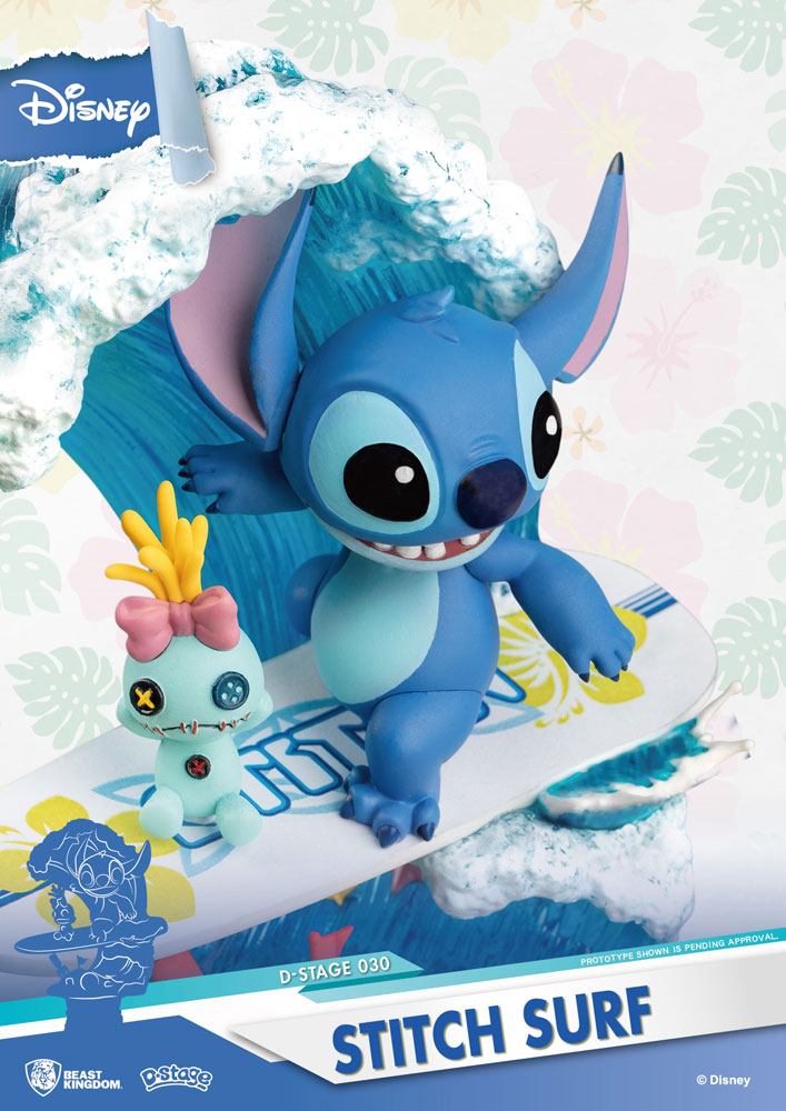 Disney Summer Series D-Stage PVC Diorama Stitch Surf 15 cm 4711385241327