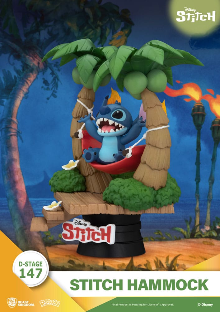 Lilo & Stitch D-Stage PVC Diorama Stitch Hammock 13 cm 4711385247855