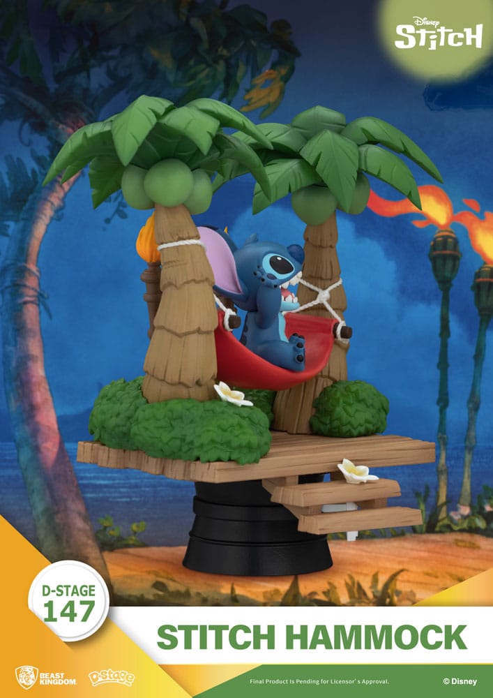 Lilo & Stitch D-Stage PVC Diorama Stitch Hammock 13 cm 4711385247855