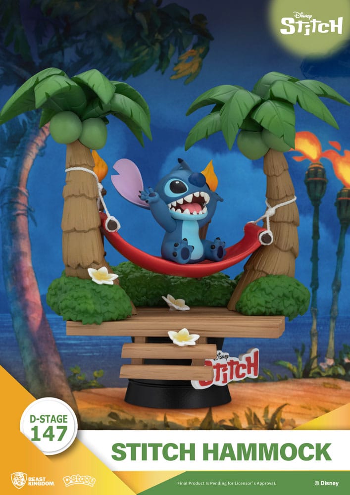 Lilo & Stitch D-Stage PVC Diorama Stitch Hammock 13 cm 4711385247855