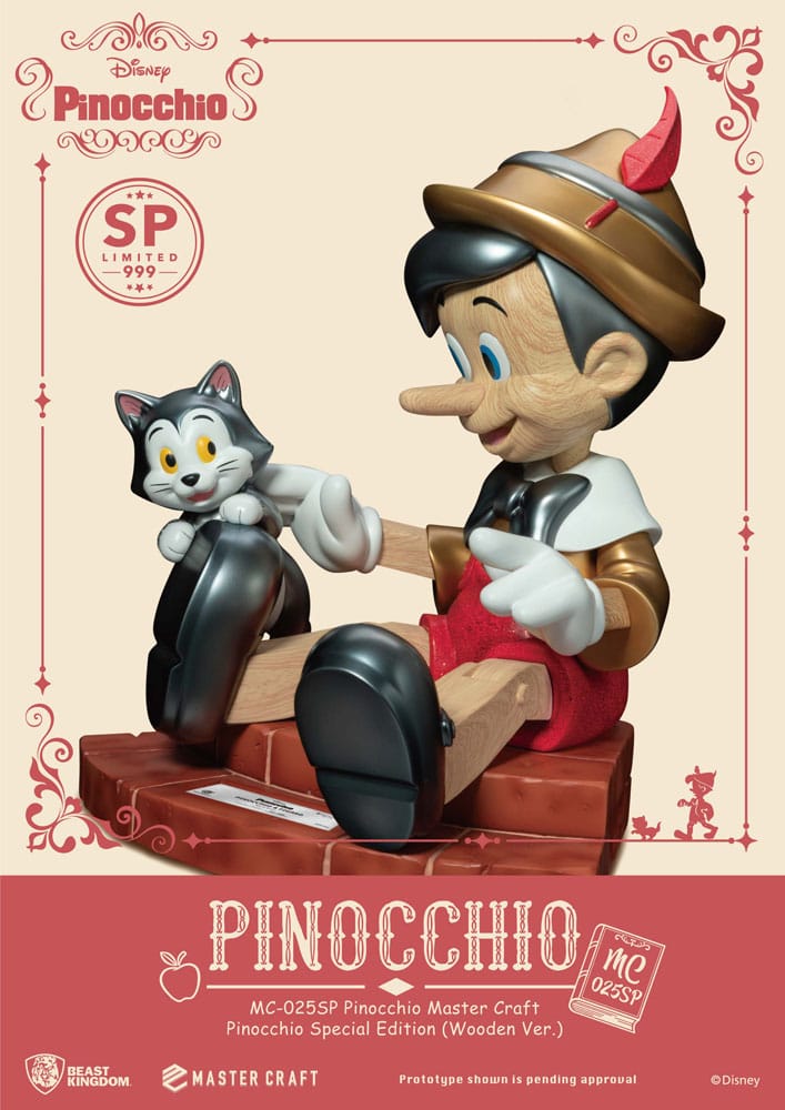 Disney Master Craft Statue Pinocchio Wooden Ver. Special Edition 27 cm 4711385242744