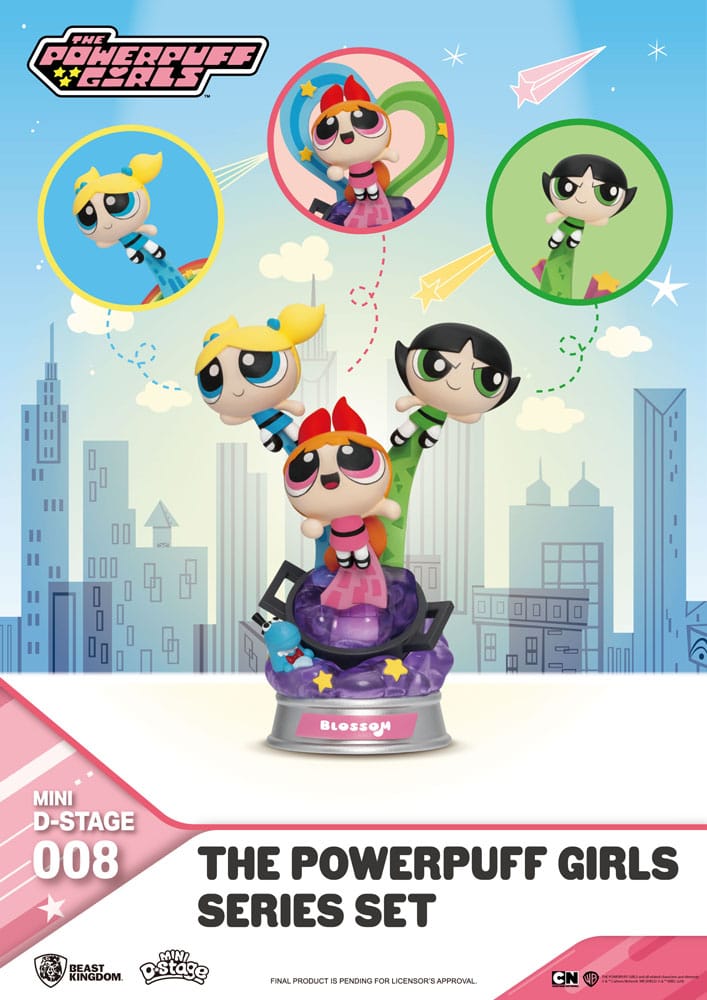 The Powerpuff Girls Mini Diorama Stage Statues The Powerpuff Girls Series Set 12 cm 4711385245707