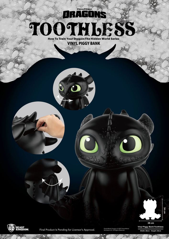 How To Train Your Dragon Piggy Vinyl Bank Toothless 30 cm 4711203446774