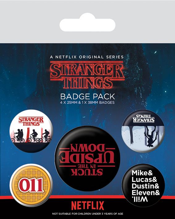 Stranger Things Pin-Back Buttons 5-Pack Upside Down 5050293806556