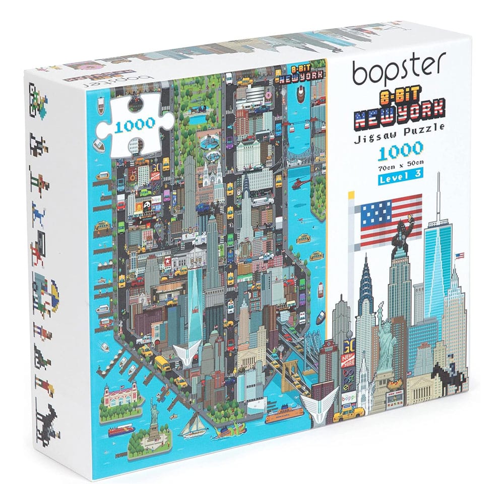 8-Bit Pixel Puzzle New York Level 3 1000 Pieces 5060459743502