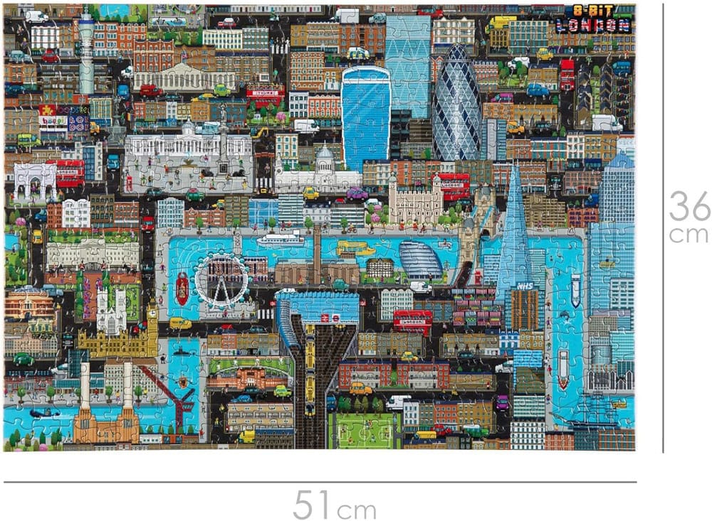 8-Bit Pixel Puzzle London Level 2 500 Pieces 5060459743489