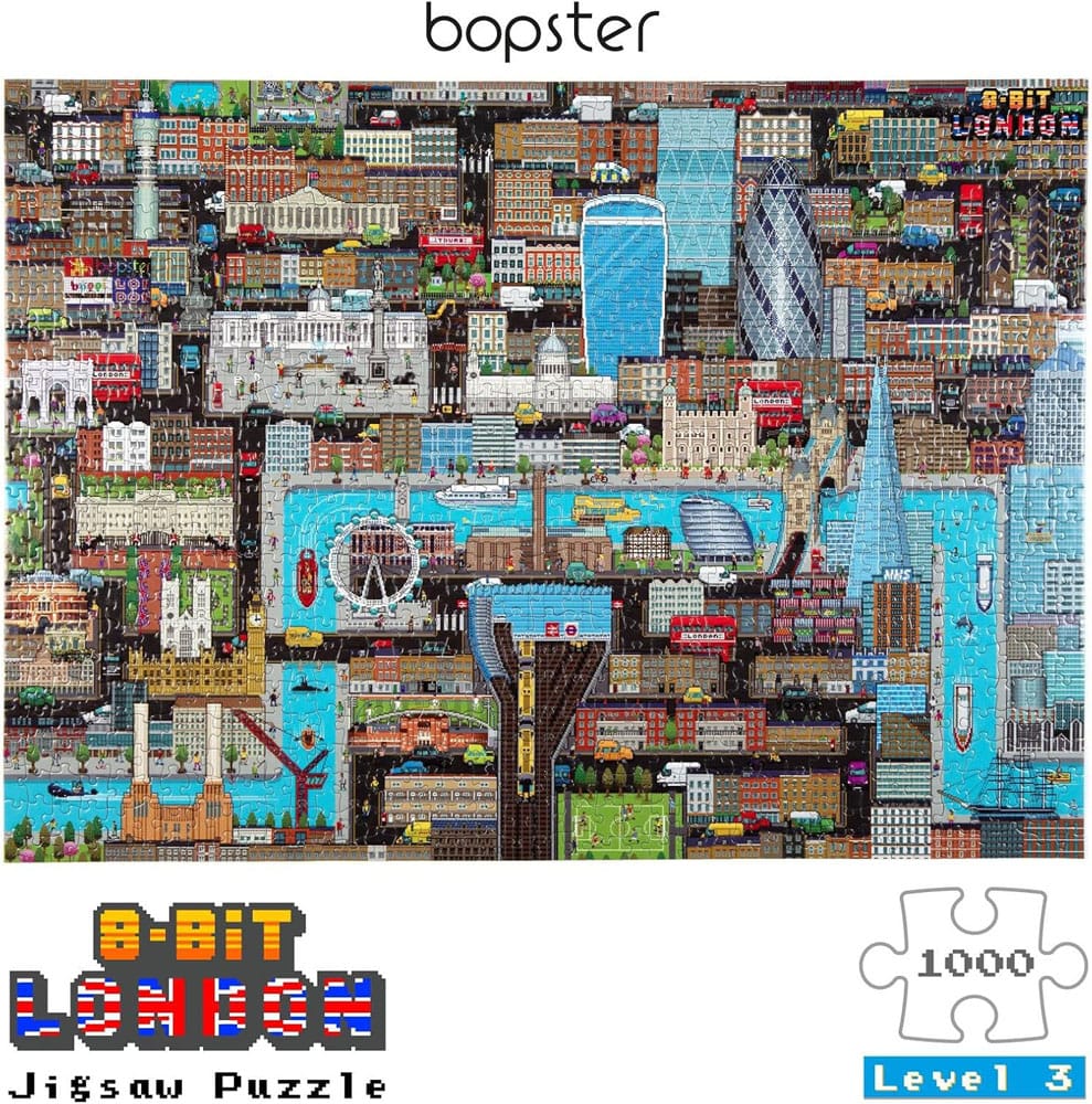 8-Bit Pixel Puzzle London Level 3 1000 Pieces 5060459743472