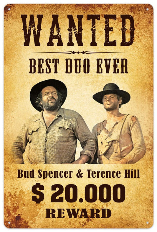 Bud Spencer & Terence Hill Tin Sign Wanted 20 x 30 cm 4250778167672