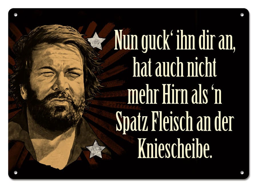 Bud Spencer Tin Sign Nun guck' ihn dir an,... 10 x 15 cm 4250778167757