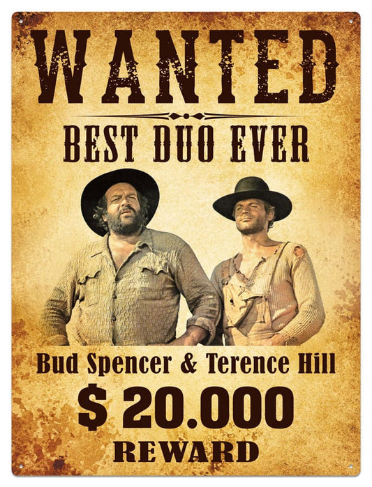 Bud Spencer & Terence Hill Tin Sign Wanted 30 x 40 cm 4250778167795