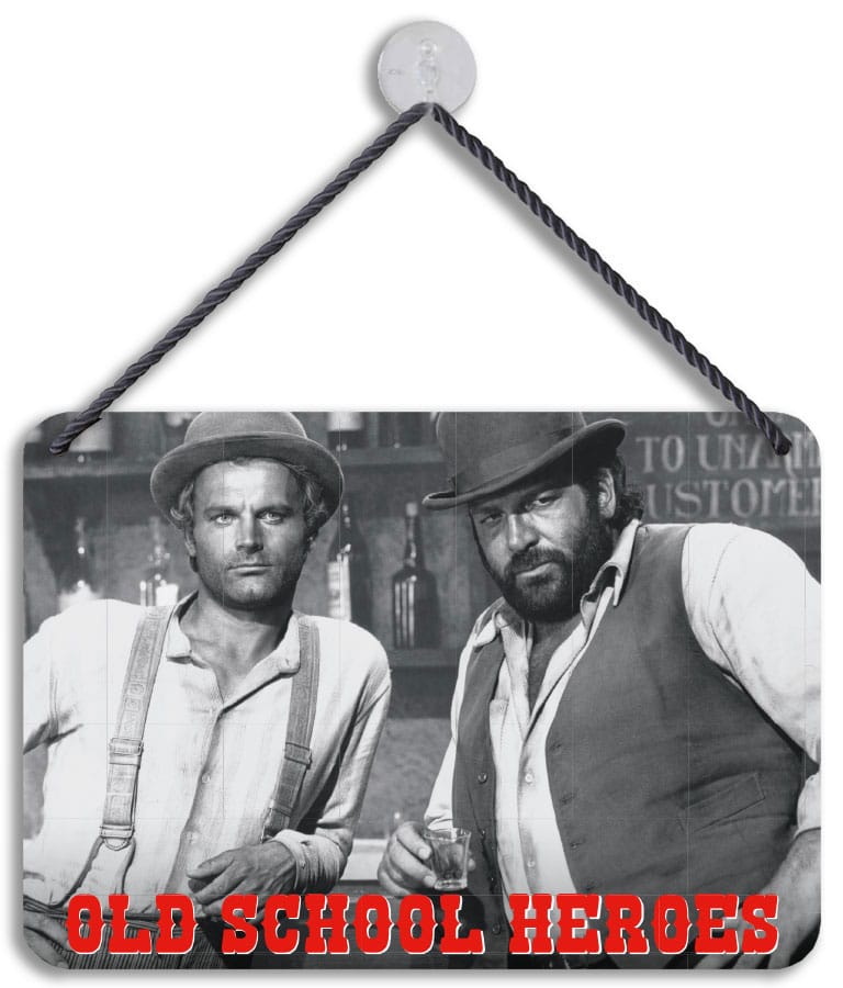 Bud Spencer & Terence Hill Tin Sign Old School Heroes 16,5 x 11,5 cm 4250778143775