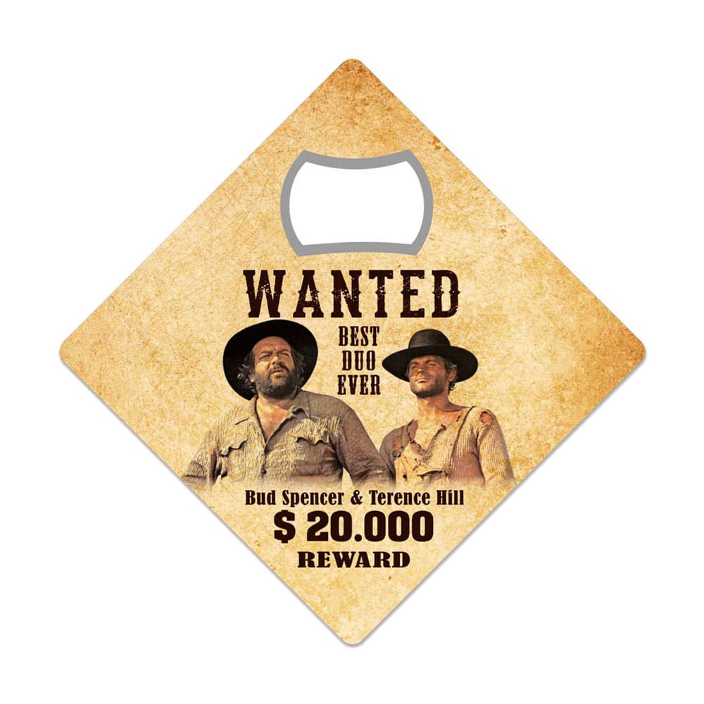 Bud Spencer & Terence Hill Bottle Opener Fridge Magnet Wanted 4250778143966