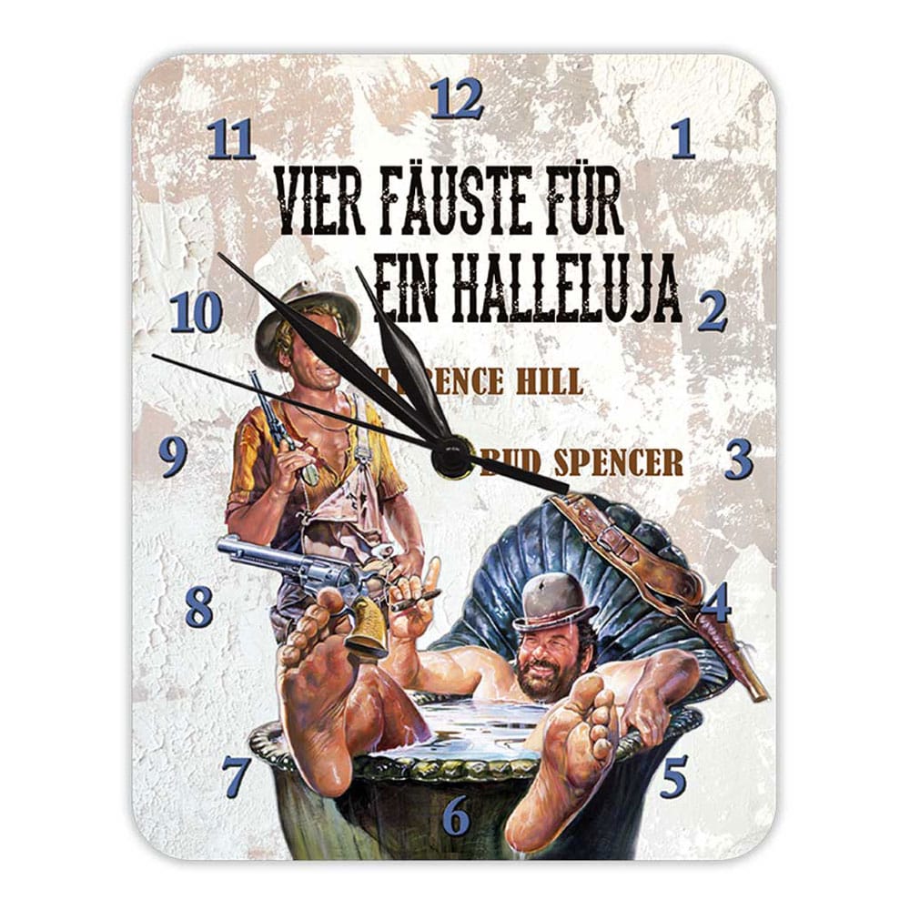 Bud Spencer & Terence Hill Wall Clock Vier Fäuste für ein Halleluja 4250778193268