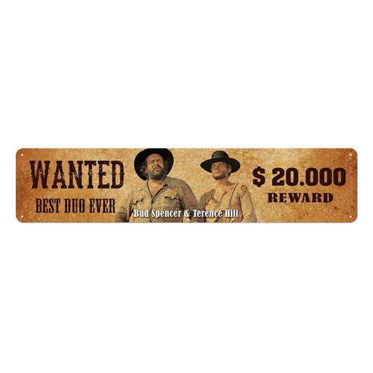 Bud Spencer & Terence Hill Tin Sign Wanted 46 x 10 cm 4250778167498